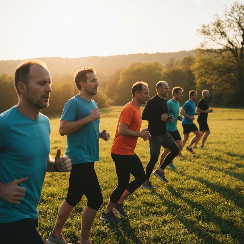 Men 40+ morning routine outdoors